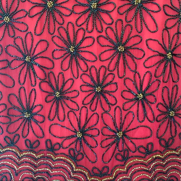 VINTAGE SILK PAPPEL BOUTIQUE BEADED SEQUIN TOP - Picture 2 of 10